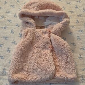 Catherine Malandrino Girls Fuzzy Pink Hooded Vest